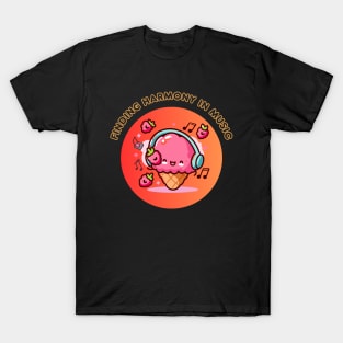 Finding Harmony in Music - Kawaii Style Music T-Shirt